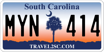 SC license plate MYN414