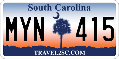 SC license plate MYN415