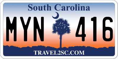 SC license plate MYN416