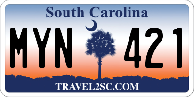 SC license plate MYN421