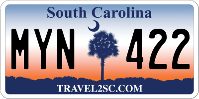 SC license plate MYN422