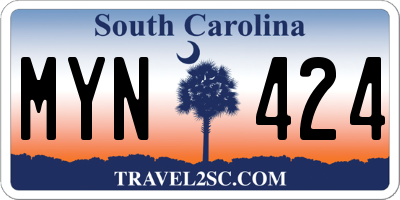 SC license plate MYN424