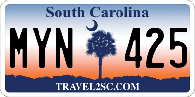 SC license plate MYN425