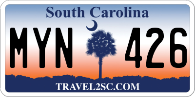 SC license plate MYN426