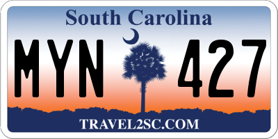 SC license plate MYN427
