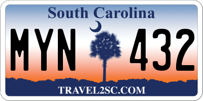 SC license plate MYN432