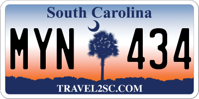 SC license plate MYN434