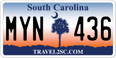 SC license plate MYN436
