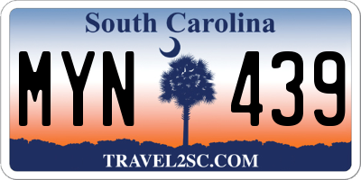SC license plate MYN439