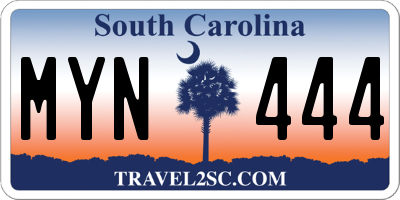 SC license plate MYN444