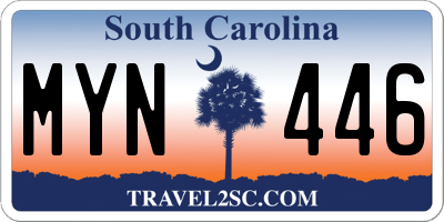 SC license plate MYN446