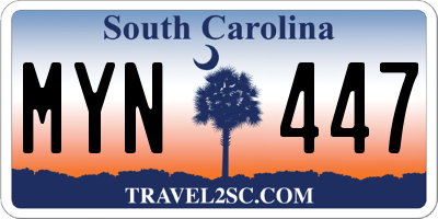 SC license plate MYN447