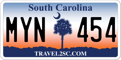 SC license plate MYN454