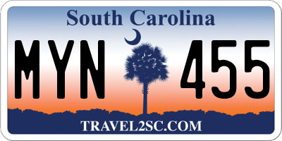 SC license plate MYN455