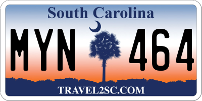 SC license plate MYN464