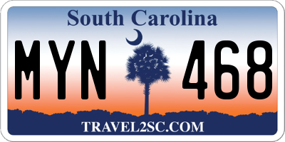 SC license plate MYN468