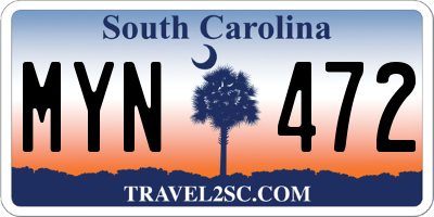 SC license plate MYN472