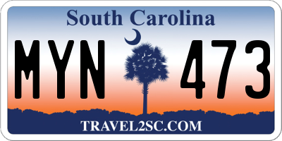 SC license plate MYN473