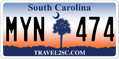 SC license plate MYN474