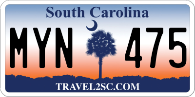 SC license plate MYN475