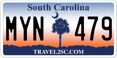 SC license plate MYN479