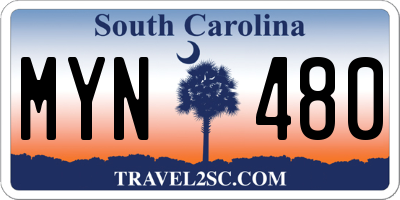 SC license plate MYN480