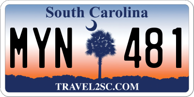 SC license plate MYN481