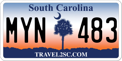 SC license plate MYN483