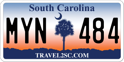 SC license plate MYN484