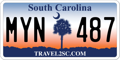SC license plate MYN487