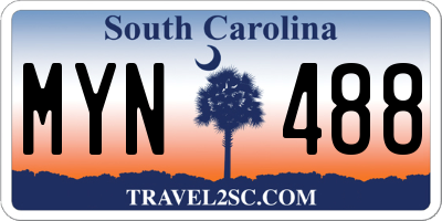 SC license plate MYN488