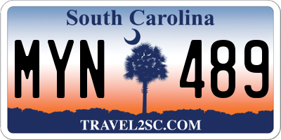SC license plate MYN489