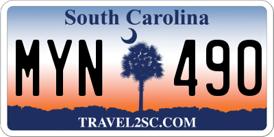 SC license plate MYN490