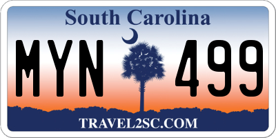 SC license plate MYN499