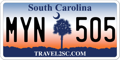 SC license plate MYN505
