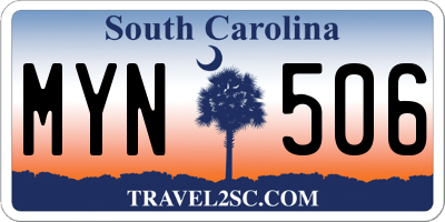 SC license plate MYN506