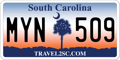 SC license plate MYN509