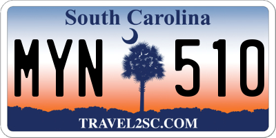 SC license plate MYN510
