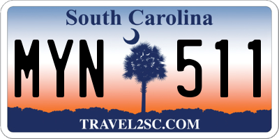 SC license plate MYN511