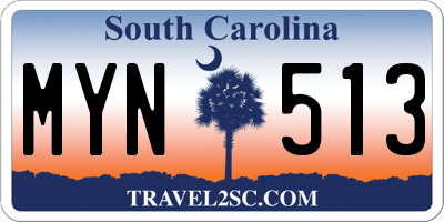 SC license plate MYN513