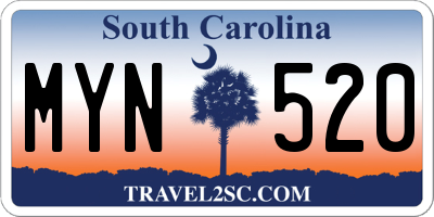SC license plate MYN520