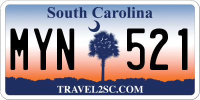 SC license plate MYN521