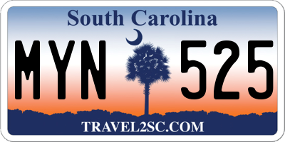 SC license plate MYN525