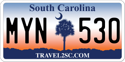 SC license plate MYN530