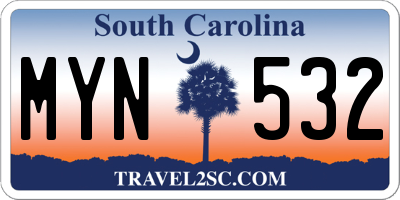 SC license plate MYN532