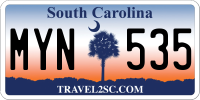 SC license plate MYN535