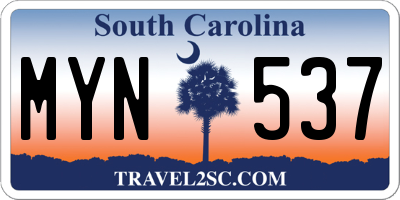 SC license plate MYN537