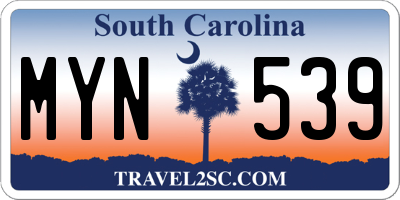 SC license plate MYN539