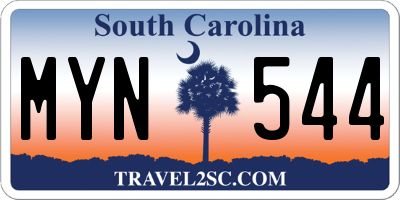 SC license plate MYN544