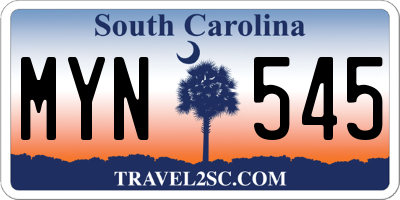 SC license plate MYN545